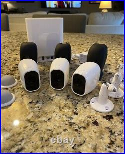Arlo Pro 2 Wire-Free Wireless 3 Pack Camera Security System, 5 Batteries/Charger