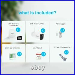 Battery Powered IP Security Camera System Wireless WIFI CCTV Outdoor Audio 128G
