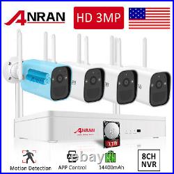 Battery Powered Wifi Security Camera System Wireless Outdoor IP CCTV 8CH NVR Kit
