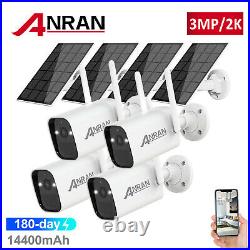 Battery Solar Panel Security Camera System Powered 2K WireFree Home Outdoor CCTV