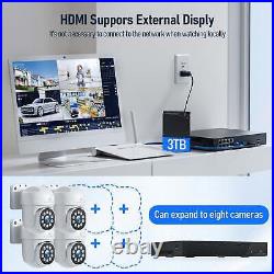 CAMCAMP 8CH NVR 5MP POE Security Camera System CCTV Camera Security with 3TB HDD