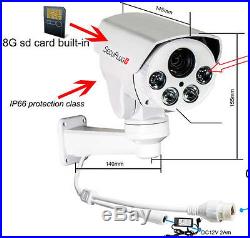 CCTV 1080P Mini Outdoor IR Bullet IP PTZ Camera 10x Optical zoom POE 2M HD 8GB