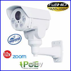 CCTV 1080P Mini Outdoor IR Bullet IP PTZ Camera 10x Optical zoom POE 2M HD ONVIF