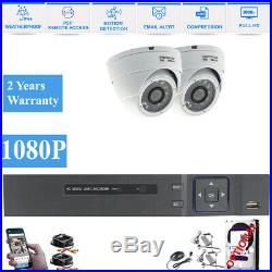 CCTV 4CH HD DVR Record 1080P 2.4MP Night Vision Camera Home Security System Kit