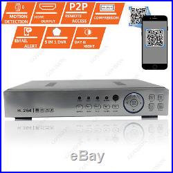 CCTV 4CH HD DVR Record 1080P 2.4MP Night Vision Camera Home Security System Kit