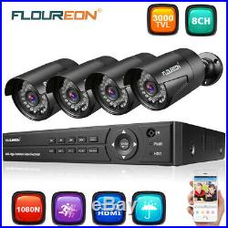 CCTV 8CH 1080P Video Security DVR Outdoor 3000TVL IR Camera System Night Vision