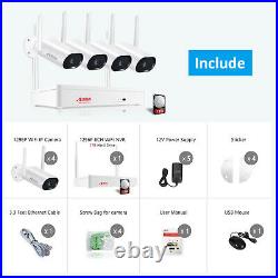 CCTV Home Security Camera System Wireless 1296P 8CH 1TB 5MP NVR Outdoor Audio IR
