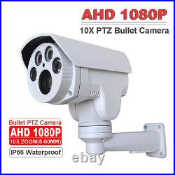 CCTV Security AHD 1080P PTZ Bullet Camera 1/2.8 CMOS 5-50MM LENS 10X ZOOM IR60M