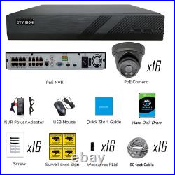 CTVISION 4K NVR 8MP Audio PoE IP Security CCTV Color Night Vision Camera System