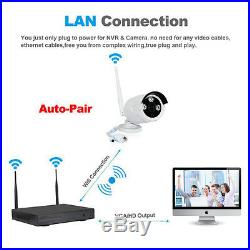 Cctv Wireless Camera Security System NVR 1080p Wifi 4ch Kit IP Home DVR Outdoor