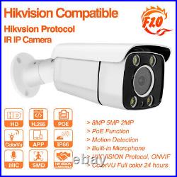ColorVu Hikvision compatible 8MP Bullet IP Camera 3.6mm Full Color security CCTV