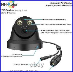 ColorVu Mic Hikvision Compatible 4CH 4POE 5MP CCTV IP Camera Security System Lot