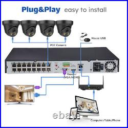 ColorVu Mic Hikvision Compatible 4CH 4POE 5MP CCTV IP Camera Security System Lot