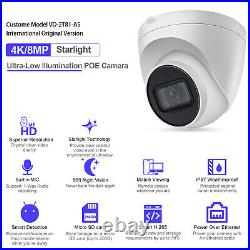 Dahua 8MP CCTV System kit Starlight 4K IP Security Camera MIC 8CH 8POE NVR lot