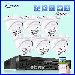 Eyes. Sys 6pcs 5mp AUDIO DOME ColorVu Security IR Camera 5MP POE NVR CCTV SYSTEM