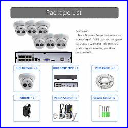 Eyes. Sys 6x 5MP Two-Way Audio Array Dome Camera POE NVR HD CCTV Security System