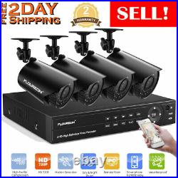 FLOUREON 4CH 1080N AHD DVR Outdoor 720P IP Camera Security KITS Motion Detection