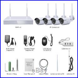 FLOUREON 4CH 1080P Wireless DVR NVR Outdoor WiFi IP Camera CCTV Home Security US
