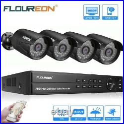 FLOUREON 5 In 1 8CH 1080N AHD HDMI DVR 3000TVL 1080P HD Camera Security System
