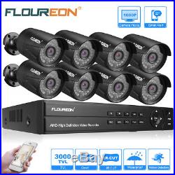 FLOUREON 8CH 1080N HDMI DVR 8x 3000TVL Outdoor Video CCTV Security Camera System