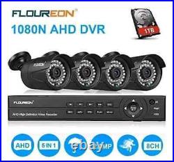 Floureon Security Camera Kit with 1TB HDD Outdoor CCTV System DVR + 4 Cameras