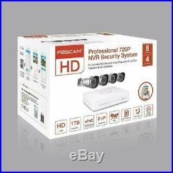 Foscam 4X 720P IP Camera 8CH PoE Security CCTV Surveillance System NVR Kit Onvif