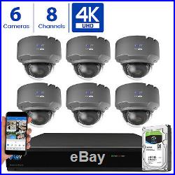 GW 8 Channel 4K DVR (6) 8MP CCTV Varifocal Zoom 4K Dome Security Camera System
