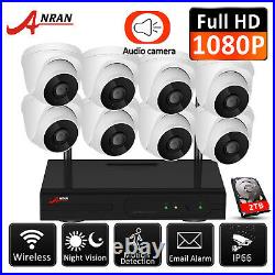 HD 1080P Audio Security Camera System Outdoor Wireless 8CH NVR with 2TB CCTV NVR