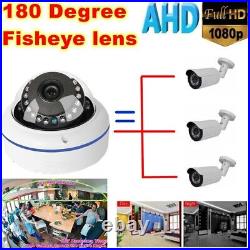 HD 180° Fisheye Camera CCTV Security Camera Dome TVI AHD CVI Infoor Outdoor 2MP
