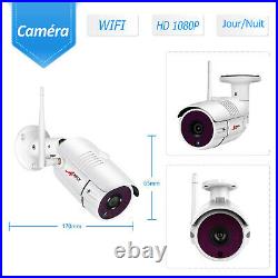 HD 2MP WIFI Wireless Security Camera CCTV System 8CH NVR Set with 12Monitor 1TB