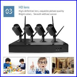HD 4CH NVR with 1TB HDD CCTV Kit 720P Outdoor Security WiFi Camera System USA