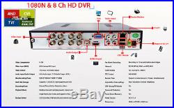 HD 8 Channel H264 DVR Cloud QR CCTV Surveillance Security Camera Recorder with 1TB