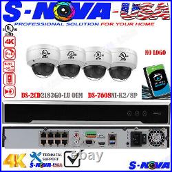 HIKVISION 4K 8MP CCTV Security Camera system 8CH NVR 8POE WithAudio Vandal Proof