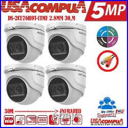 HIKVISION 5MP DOME DS-2CE56H0T-ITMF HD-TVI 2.8MM Outdoor IP67/WDR/IR20M 4-PACK
