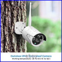 HISEEU 3MP Security Camera System Wireless Outdoor Wifi IP CCTV 8CH 2K NVR Kit