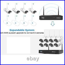 HISEEU 8CH 2K NVR IP Wireless Security Camera System CCTV Outdoor Night Vision