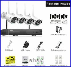 HISEEU 8CH Wireless 1080P NVR Outdoor Home WIFI Camera CCTV Security System Kit
