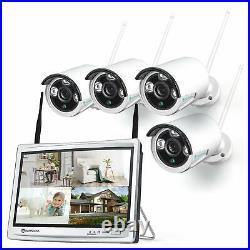 HeimVision Wireless 1080P HD Security Camera System 12 LCD Monitor WiFi 8CH NVR