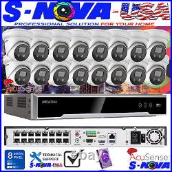 Hikvision 16CH 16 PoE NVR 8MP ColorVu CCTV Security IP Camera System Mic WDR Lot