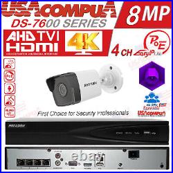 Hikvision 4CH 4 PoE NVR Security Camera System 2MP CCTV System lot