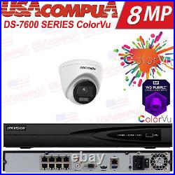 Hikvision 4K 8CH 8 PoE NVR ColorVu Home Security IP Camera CCTV System lot