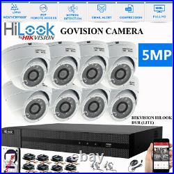 Hikvision 5mp Cctv Full Hd Night Vision Outdoor Dvr Home Security System Kit Uk