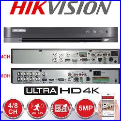 Hikvision 5mp Cctv System 4k Uhd Dvr 4ch 8ch Hd Outdoor Camera Home Security Kit
