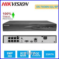 Hikvision 8CH 8PoE 4K NVR CCTV Security System PTZ 3x ZOOM IR 6MP Camera MIC Lot