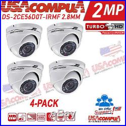 Hikvision DS-2CE56D0T-IRMF 4-Pack HD 1080P TVI-HD 2MP Camera 2.8mm DOME