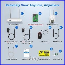 Hiseeu 10CH 2K WiFi NVR Outdoor Pan & Tilt Wireless Security Camera System CCTV