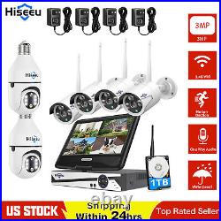 Hiseeu 10CH +Monitor NVR Wireless Wifi Security Camera System CCTV Kit Outdoor