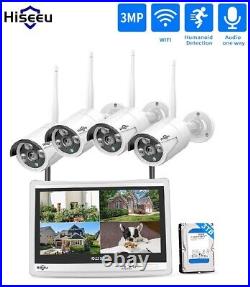 Hiseeu 1296P 8CH NVR Outdoor Wireless WiFi Security Camera System CCTV 3TB HDD