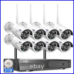 Hiseeu 2K 3MP Wireless Security WiFi IP Camera System CCTV 10CH NVR With HDD Lot
