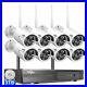 Hiseeu 2K 3MP Wireless Security WiFi IP Camera System CCTV 10CH NVR With HDD Lot